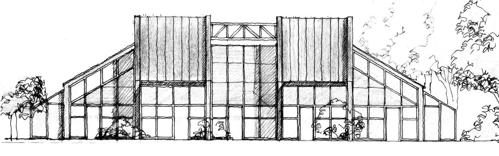 Holzskeletthaus Südansicht