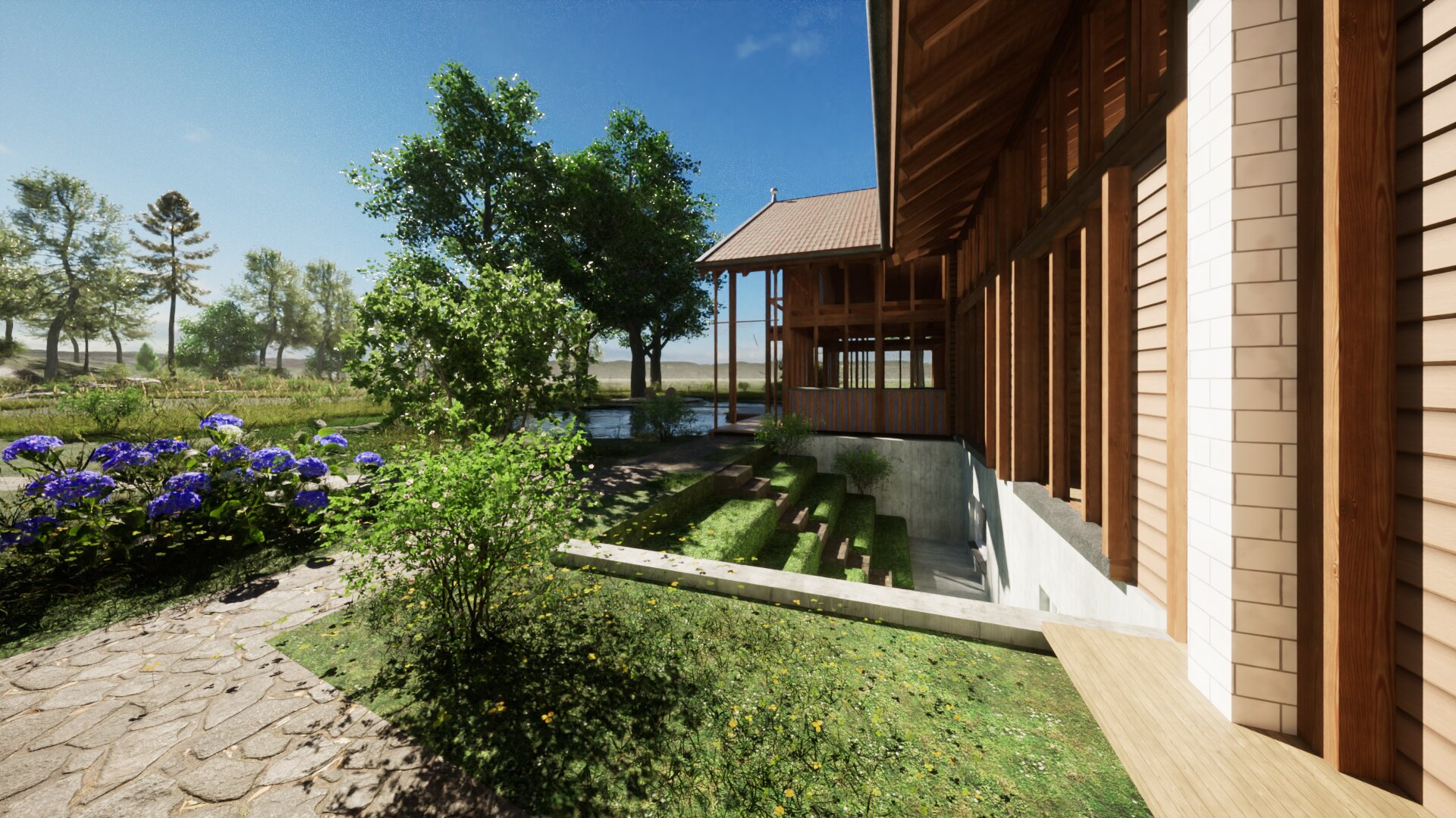 Innenhof mit Gemüsetreppung