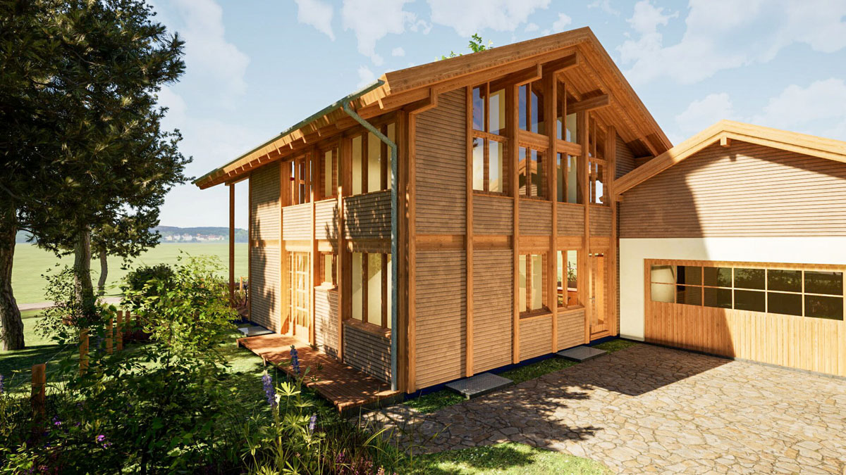 Holzskeletthaus in Amerang - Nordseite Holzskeletthaus in Amerang - Nordseite