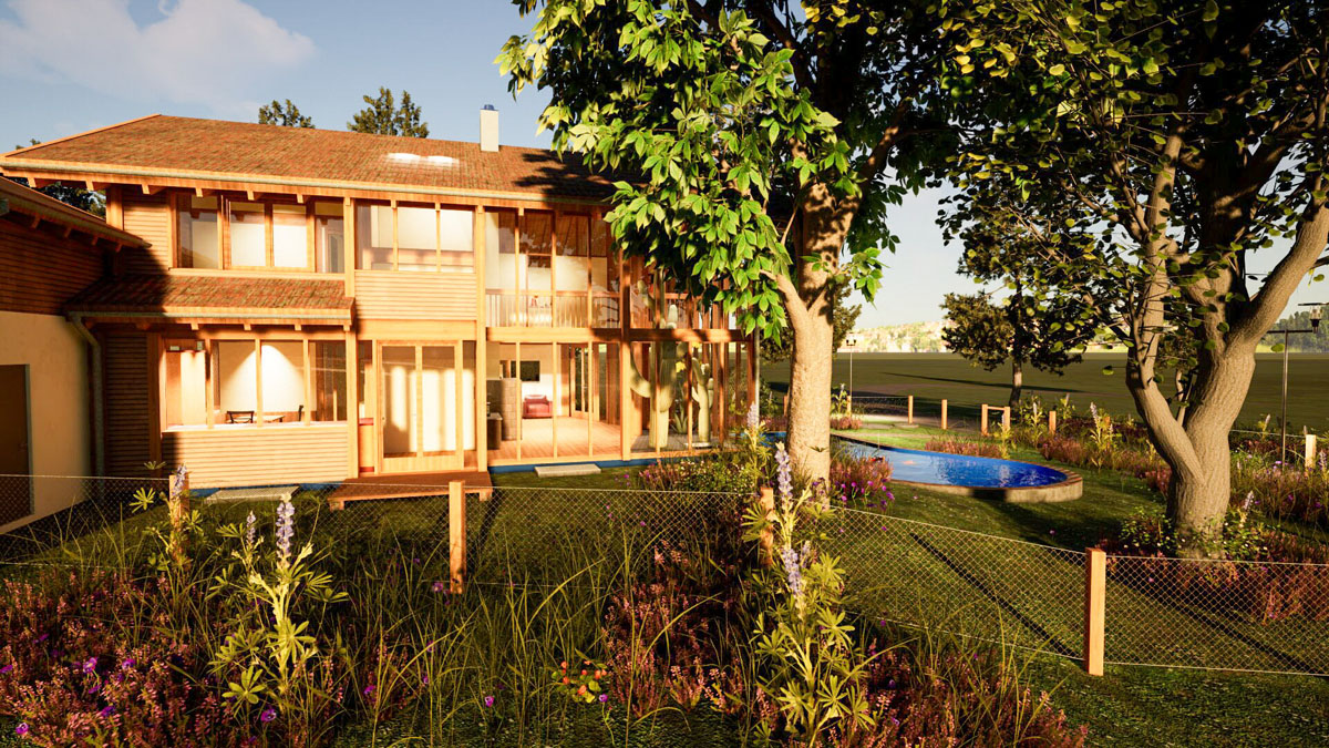 Holzskeletthaus in Amerang - Westseite Holzskeletthaus in Amerang - Westseite