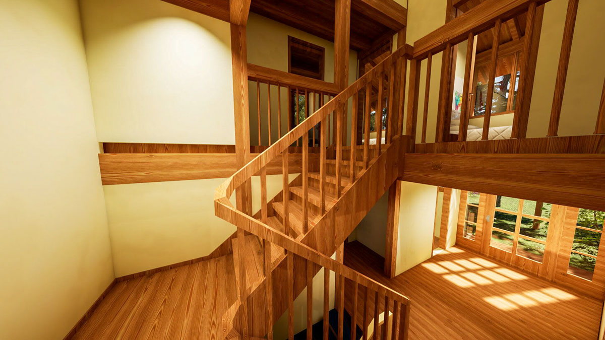 Holzskeletthaus in Amerang - DG Holzskeletthaus in Amerang - Treppe