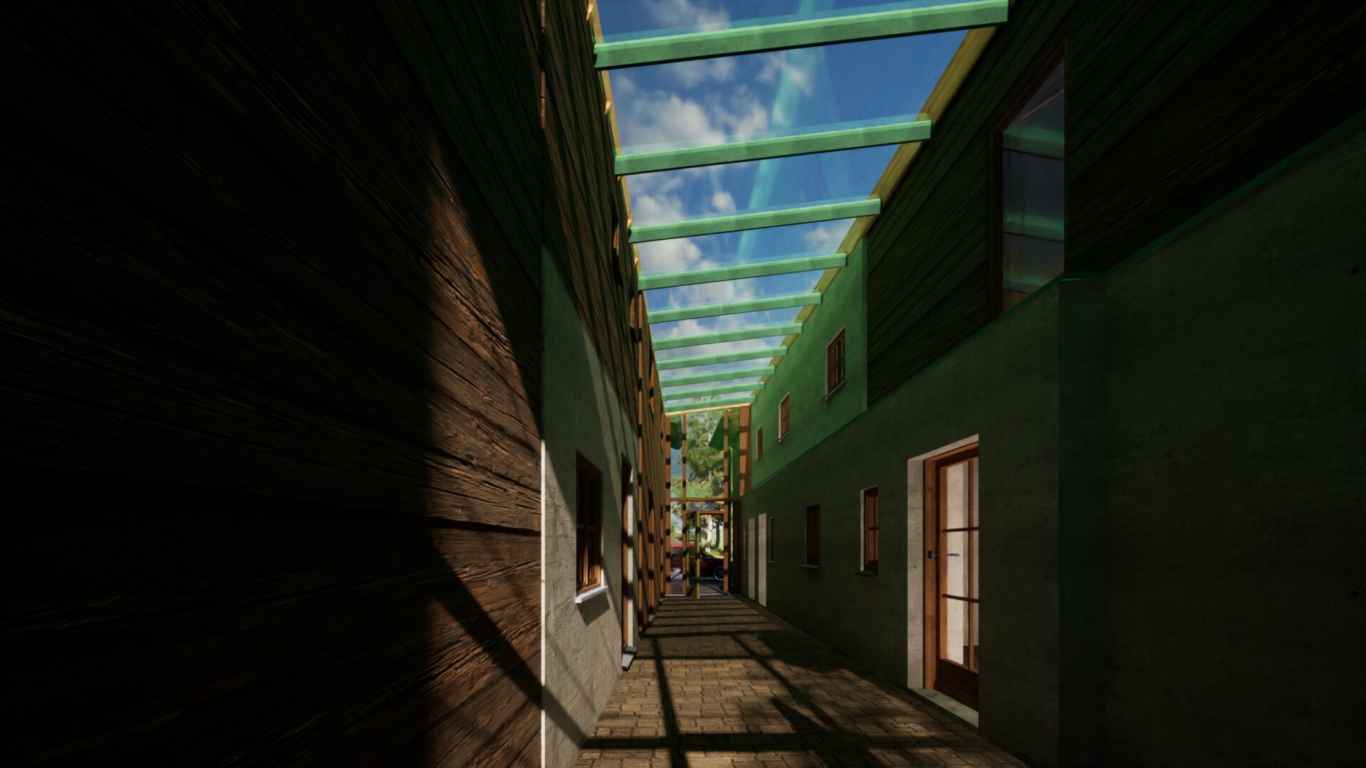 Denkmal - Überglaster Innenhof Überglaster Innenhof