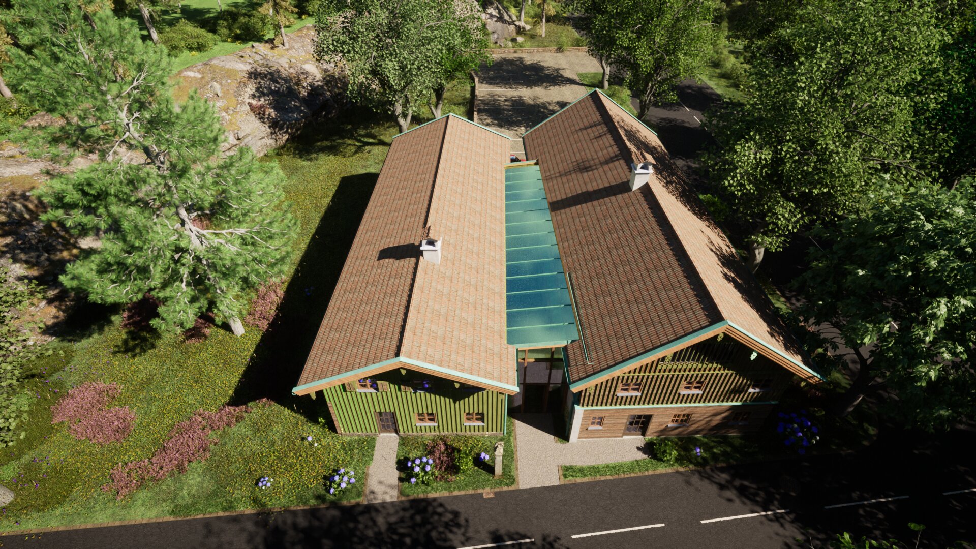 Denkmal - Vogelschau von West Vogelschau von West