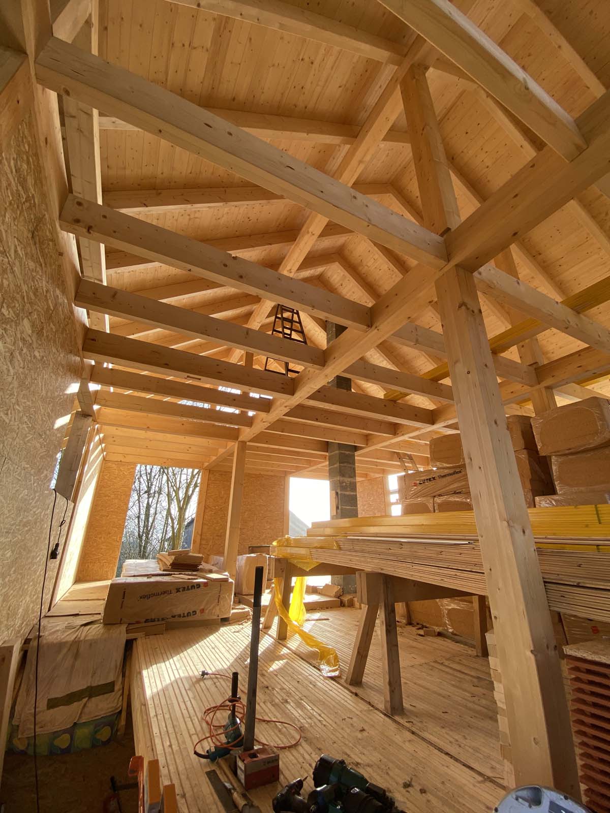 Holzskeletthaus - OG - ohne Decke Holzskeletthaus OG - ohne Decke