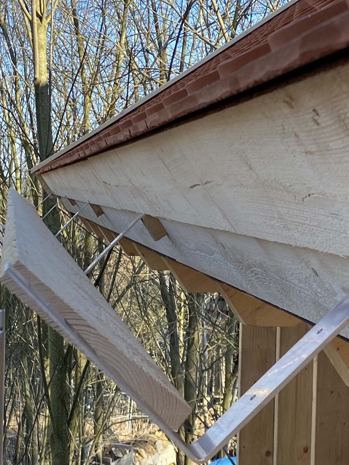 Holzskeletthaus - Traufe herrichten Holzskeletthaus - Traufe herrichten