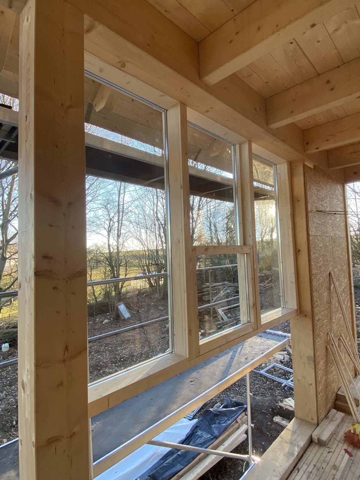 Holzskeletthaus - Fenster im OG Süd Holzskeletthaus - Fenster im OG Süd