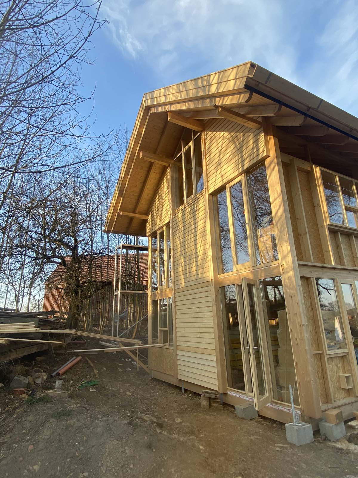 Holzskeletthaus - Westseite Holzskeletthaus - Westseite