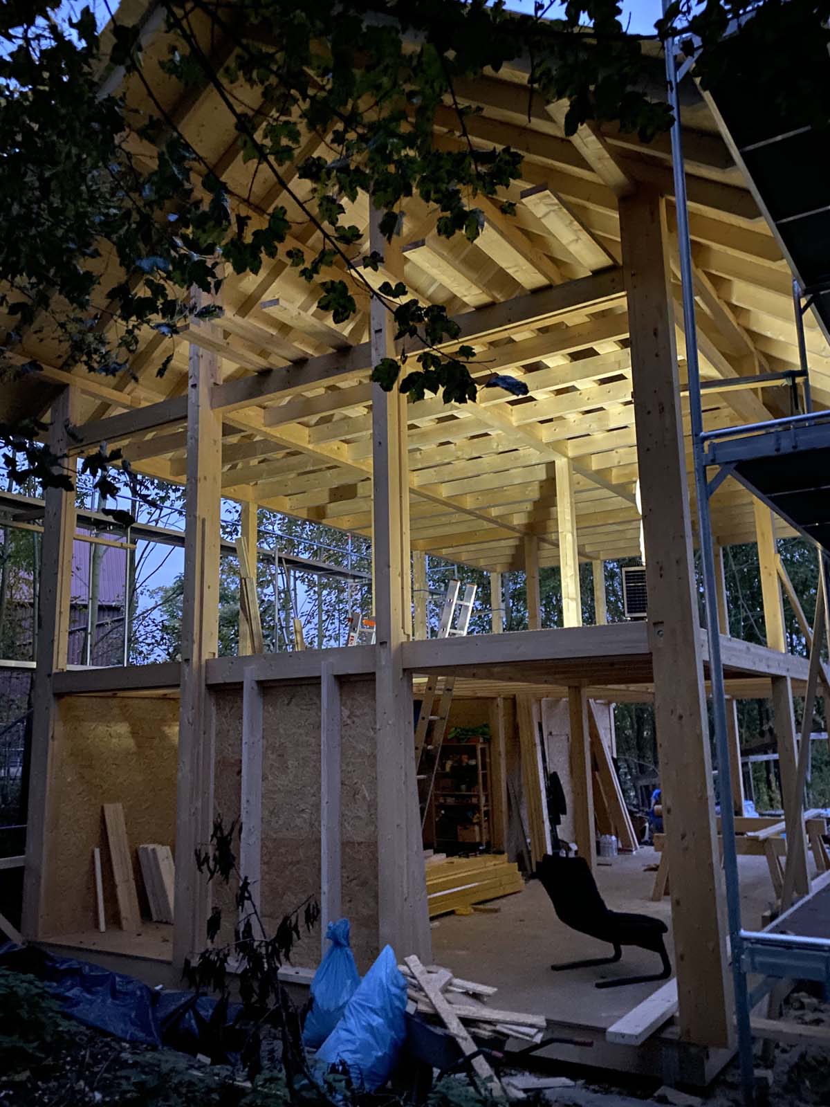 Holzskeletthaus - Skelettbauweise Holzskelettbau