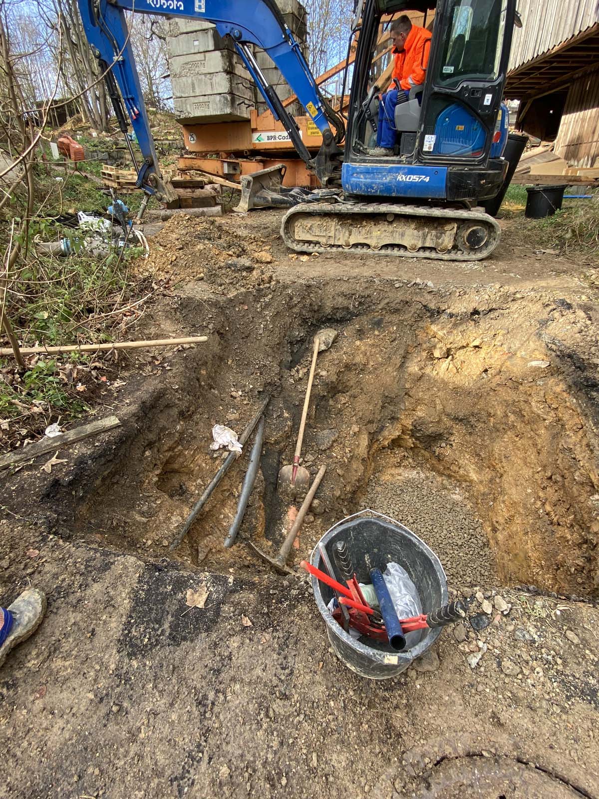 Vorbereitung für den Schacht Vorbereitung für den Schacht